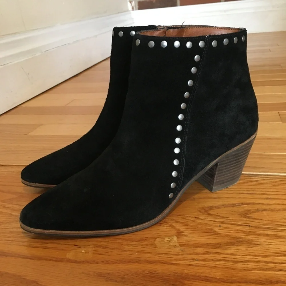 Lucky Brand Women's Black Suede Ankle Boots Size 9